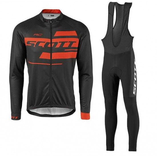 2016-2017 Nalini Fietskleding Wielershirt Lange Mouw+Lange Fietsbroeken Bib Oranje