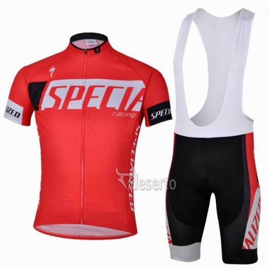 Specialized Racing Fietskleding Set Fietsshirt Met Korte Mouwen+Korte Koersbroek Rood