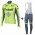 2016 Tinkoff Wielerkleding Set Wielershirt Lange Mouwen+Lange Fietsbroeken Bib Vliezen Lichtgroen
