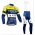 2014 FANTINI Fietskleding Wielershirt Lange Mouwen+Lange Fietsbroeken Bib Blauw Geel Wit